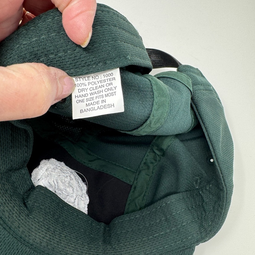 Unisex Adjustable Hat Green‎ White Emblem - Picture 4 of 4